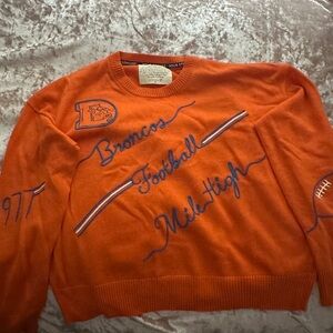 Orange Broncos Football Sweater